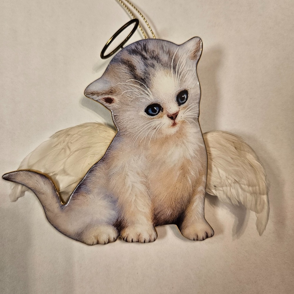 Bradford Editions‎ "Misty" Kitten Angel Ornament Purr-fect Little Angels
